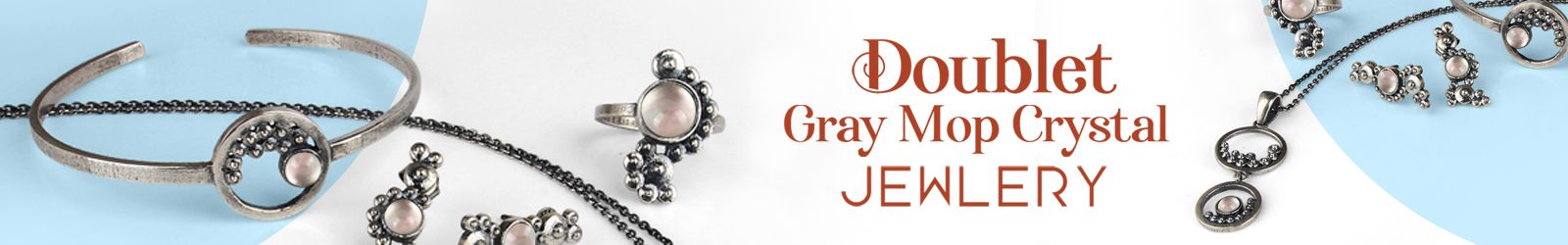 Silver Doublet Gray Mop Crystal Jewelry Wholesale Supplier