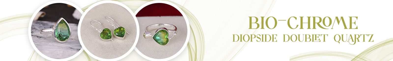 Silver Bio Chrome Diopside Doublet Quartz Jewelry Wholesale Supplier