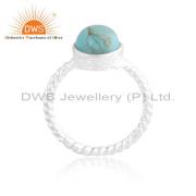 Stunning Kingman Turquoise Rope-Shaped Wire Ring