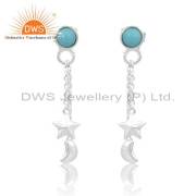 Stunning Arizona Turquoise Earrings: Star And Moon Designs